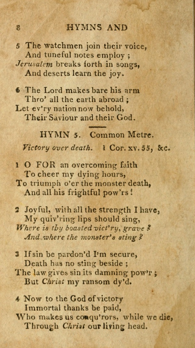 The Lexington Collection: being a selection of hymns, and spiritual songs, from the best authors (3rd. ed., corr.) page 8