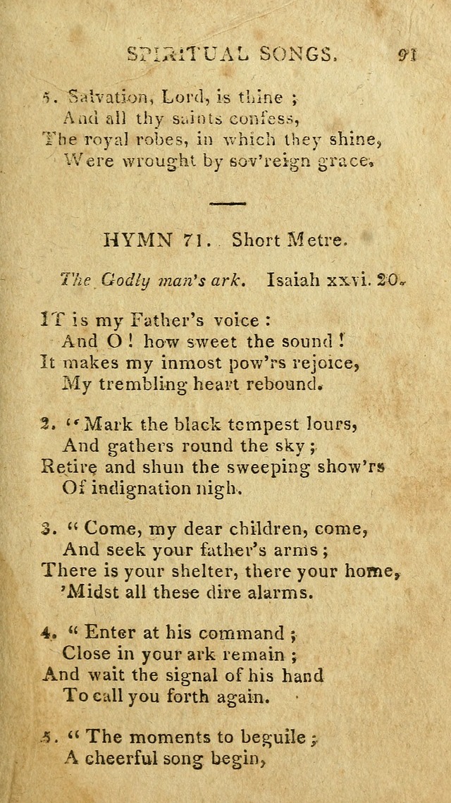 The Lexington Collection: being a selection of hymns, and spiritual songs, from the best authors (3rd. ed., corr.) page 91