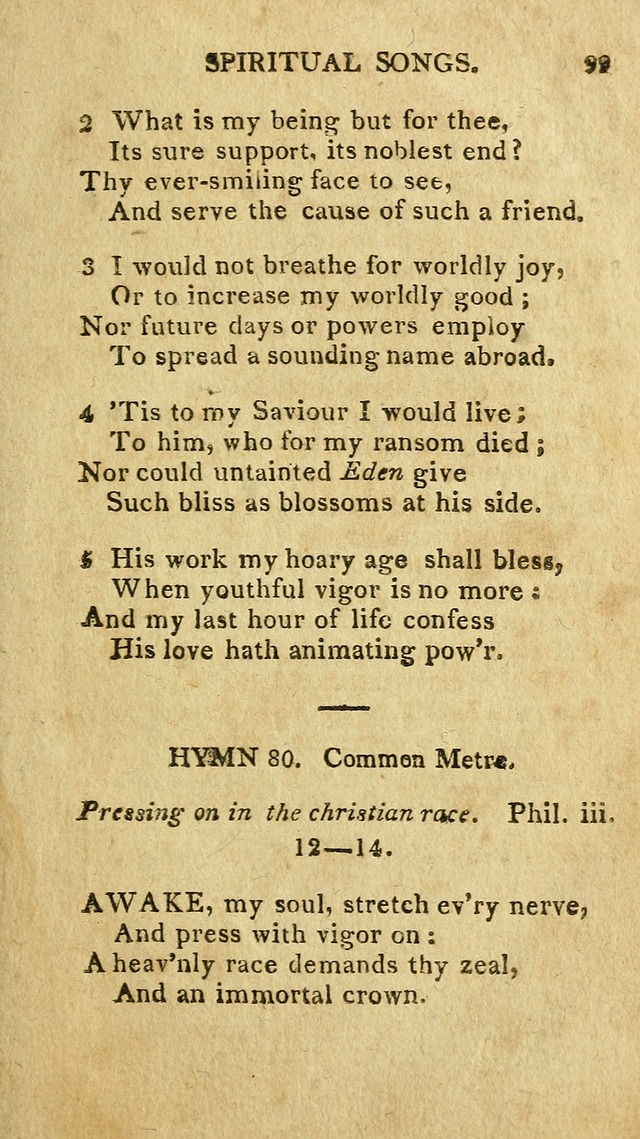 The Lexington Collection: being a selection of hymns, and spiritual songs, from the best authors (3rd. ed., corr.) page 99