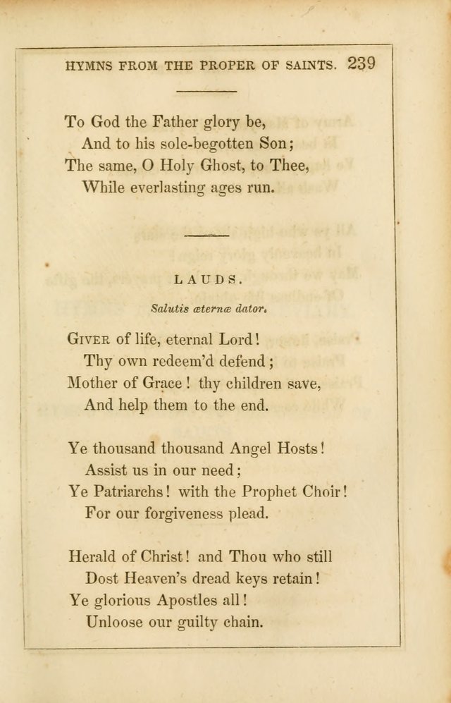 Lyra Catholica: containing all the hymns of the Roman breviary and missal, with others from various sources. Arranged for every day in the week, and the festivals and saints