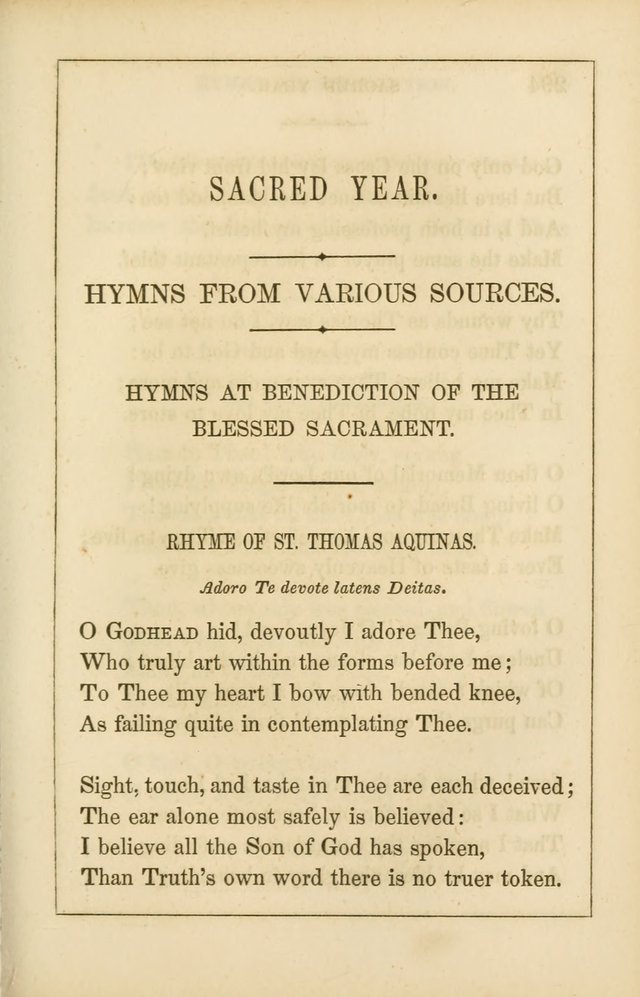 Lyra Catholica: containing all the hymns of the Roman breviary and missal, with others from various sources. Arranged for every day in the week, and the festivals and saints