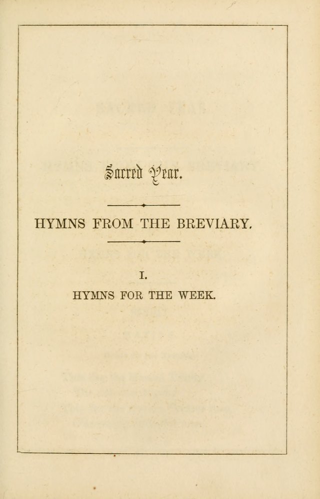 Lyra Catholica: containing all the hymns of the Roman breviary and missal, with others from various sources. Arranged for every day in the week, and the festivals and saints