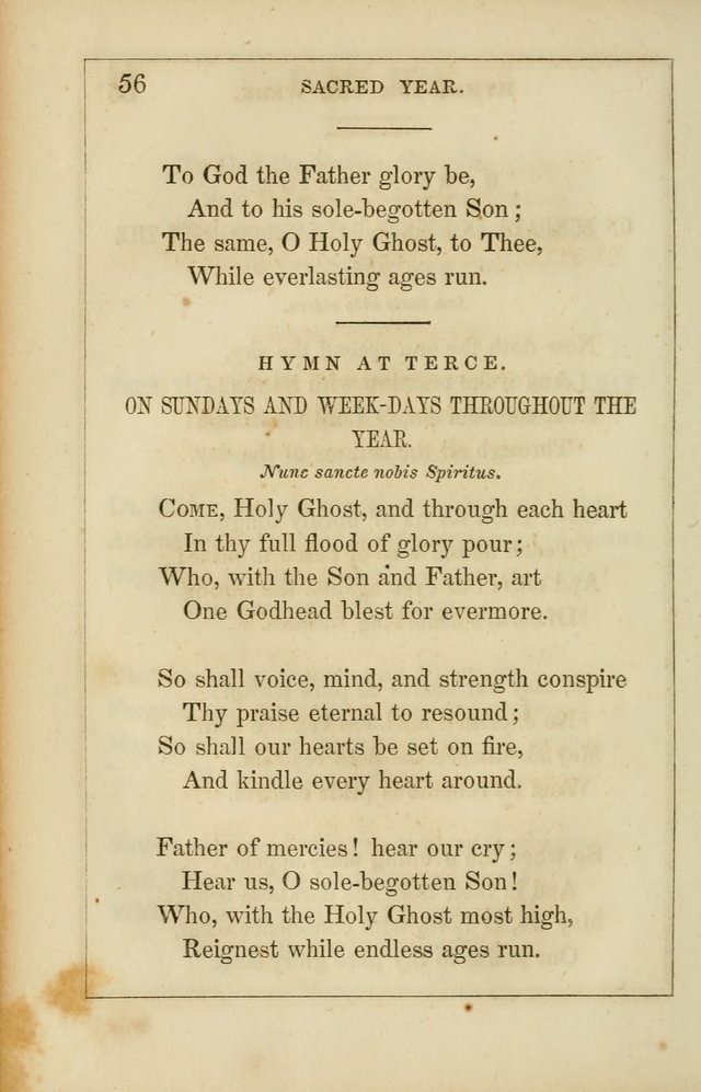 Lyra Catholica: containing all the hymns of the Roman breviary and missal, with others from various sources. Arranged for every day in the week, and the festivals and saints