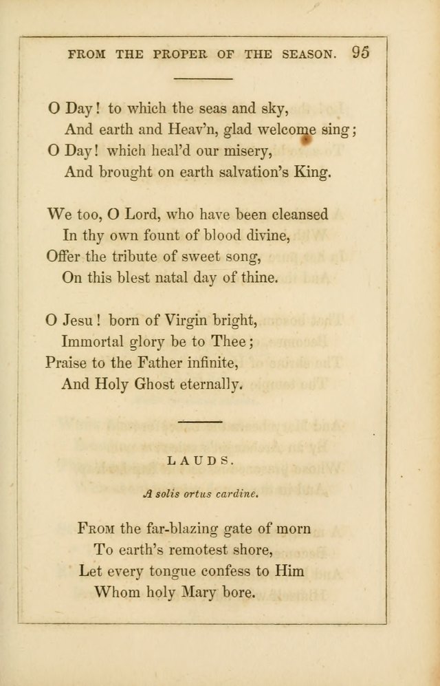 Lyra Catholica: containing all the hymns of the Roman breviary and missal, with others from various sources. Arranged for every day in the week, and the festivals and saints