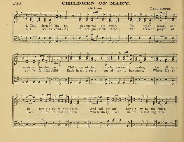 Laudis Corona: the new Sunday school hymn book, containing a collection of Catholic hymns, arranged for the principal seasons and festivals of the year page 136