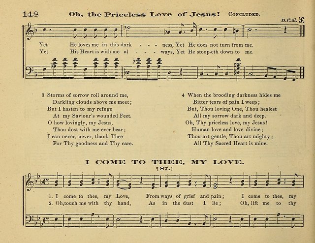 Laudis Corona: the new Sunday school hymn book, containing a collection of Catholic hymns, arranged for the principal seasons and festivals of the year page 148