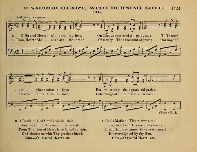 Laudis Corona: the new Sunday school hymn book, containing a collection of Catholic hymns, arranged for the principal seasons and festivals of the year page 153