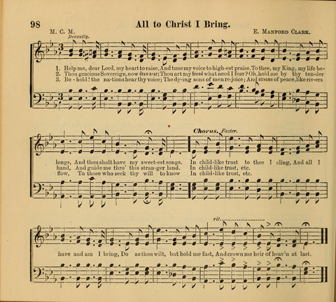 Living Fountain: a new chice collection of Sunday School Songs. Also, Excellent Pieces for Praise and Prayer Meetings and the Home page 98