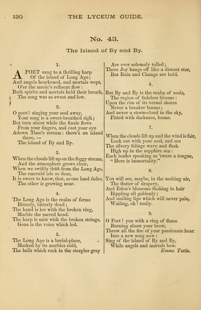 The Lyceum Guide: a collection of songs, hymns, and chants; lessons, readings, and recitations; marches and calisthenics. (With illustrations.) together with programmes and exercises ... page 120