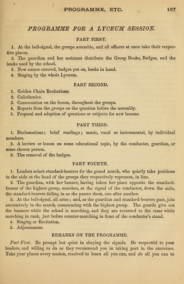 The Lyceum Guide: a collection of songs, hymns, and chants; lessons, readings, and recitations; marches and calisthenics. (With illustrations.) together with programmes and exercises ... page 157