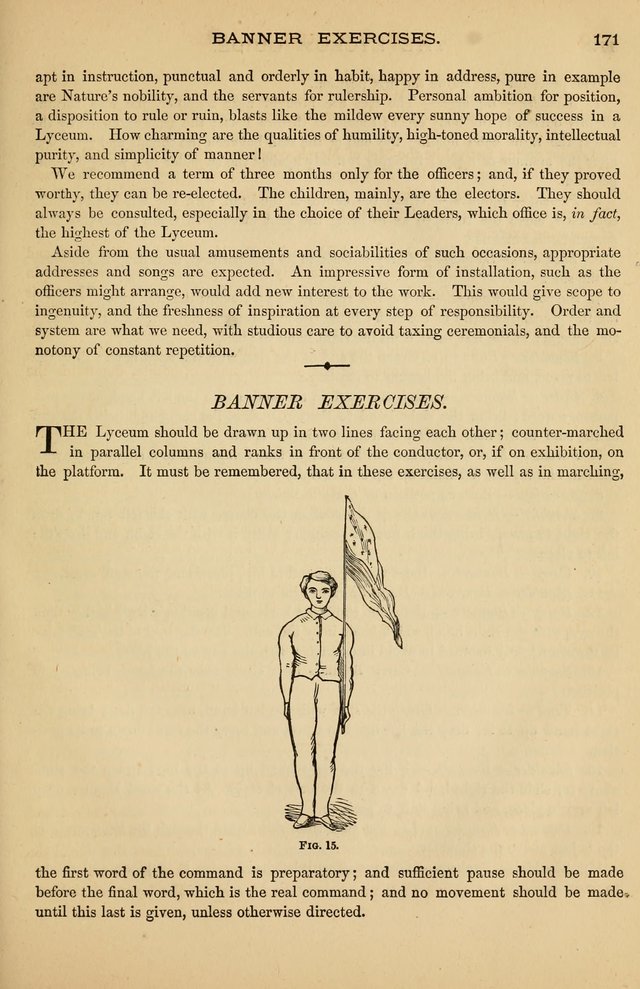 The Lyceum Guide: a collection of songs, hymns, and chants; lessons, readings, and recitations; marches and calisthenics. (With illustrations.) together with programmes and exercises ... page 161