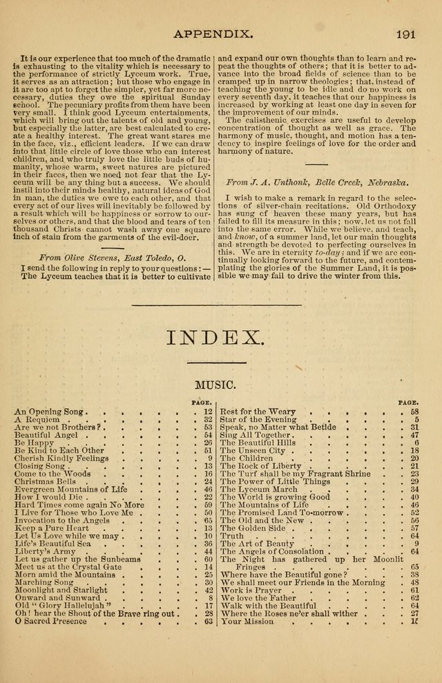 The Lyceum Guide: a collection of songs, hymns, and chants; lessons, readings, and recitations; marches and calisthenics. (With illustrations.) together with programmes and exercises ... page 181