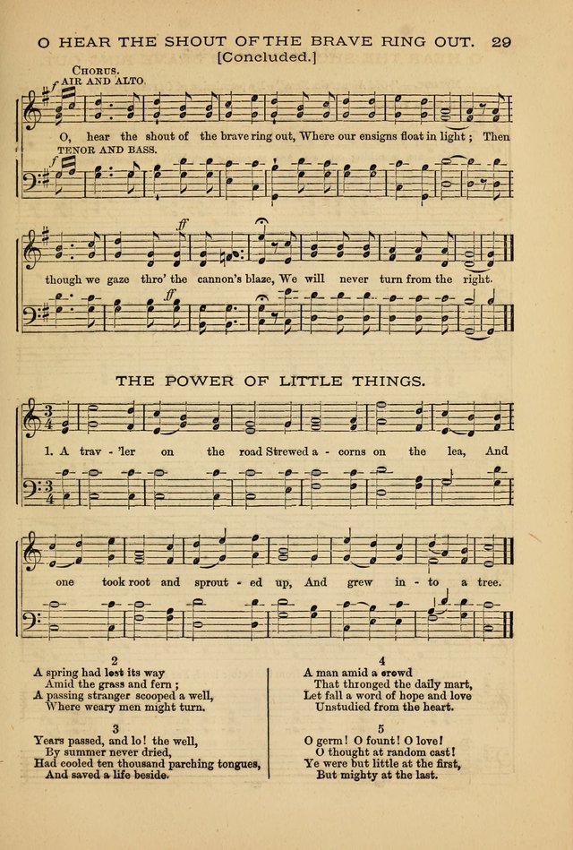 The Lyceum Guide: a collection of songs, hymns, and chants; lessons, readings, and recitations; marches and calisthenics. (With illustrations.) together with programmes and exercises ... page 21