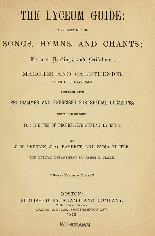 The Lyceum Guide: a collection of songs, hymns, and chants; lessons, readings, and recitations; marches and calisthenics. (With illustrations.) together with programmes and exercises ... page 5