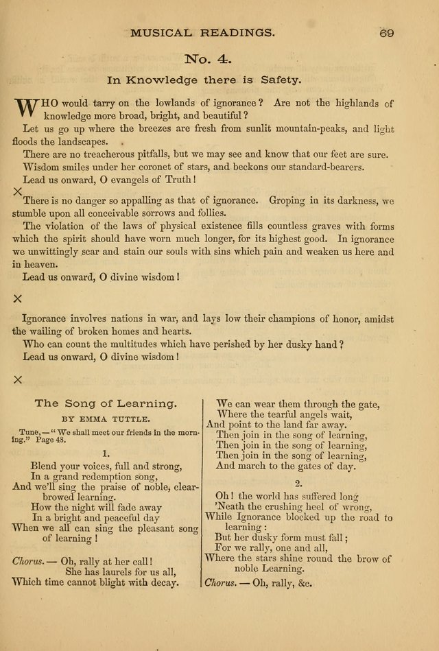 The Lyceum Guide: a collection of songs, hymns, and chants; lessons, readings, and recitations; marches and calisthenics. (With illustrations.) together with programmes and exercises ... page 59