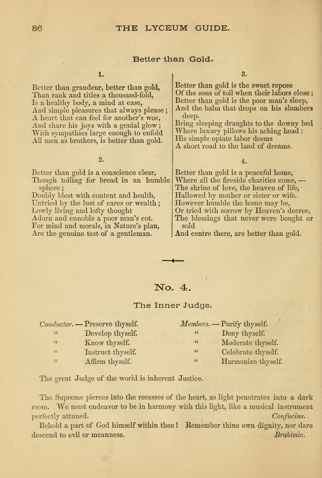 The Lyceum Guide: a collection of songs, hymns, and chants; lessons, readings, and recitations; marches and calisthenics. (With illustrations.) together with programmes and exercises ... page 76