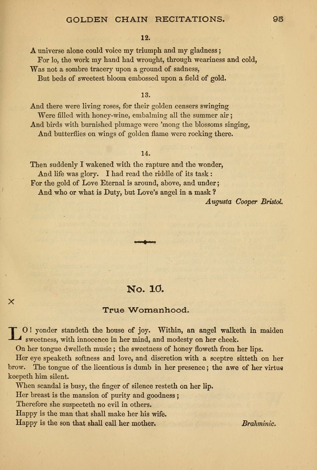 The Lyceum Guide: a collection of songs, hymns, and chants; lessons, readings, and recitations; marches and calisthenics. (With illustrations.) together with programmes and exercises ... page 85