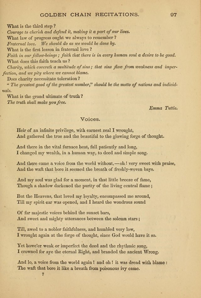 The Lyceum Guide: a collection of songs, hymns, and chants; lessons, readings, and recitations; marches and calisthenics. (With illustrations.) together with programmes and exercises ... page 87