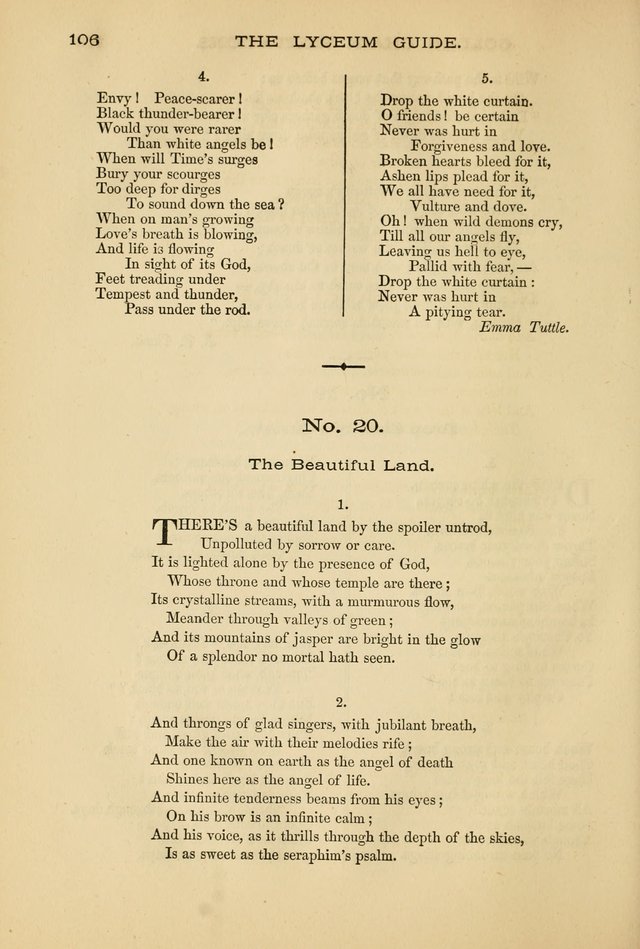 The Lyceum Guide: a collection of songs, hymns, and chants; lessons, readings, and recitations; marches and calisthenics. (With illustrations.) together with programmes and exercises ... page 96