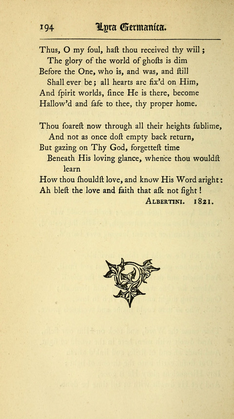 Lyra Germanica: Translated from the German by Catherine Winkworth (New Edition) page 194