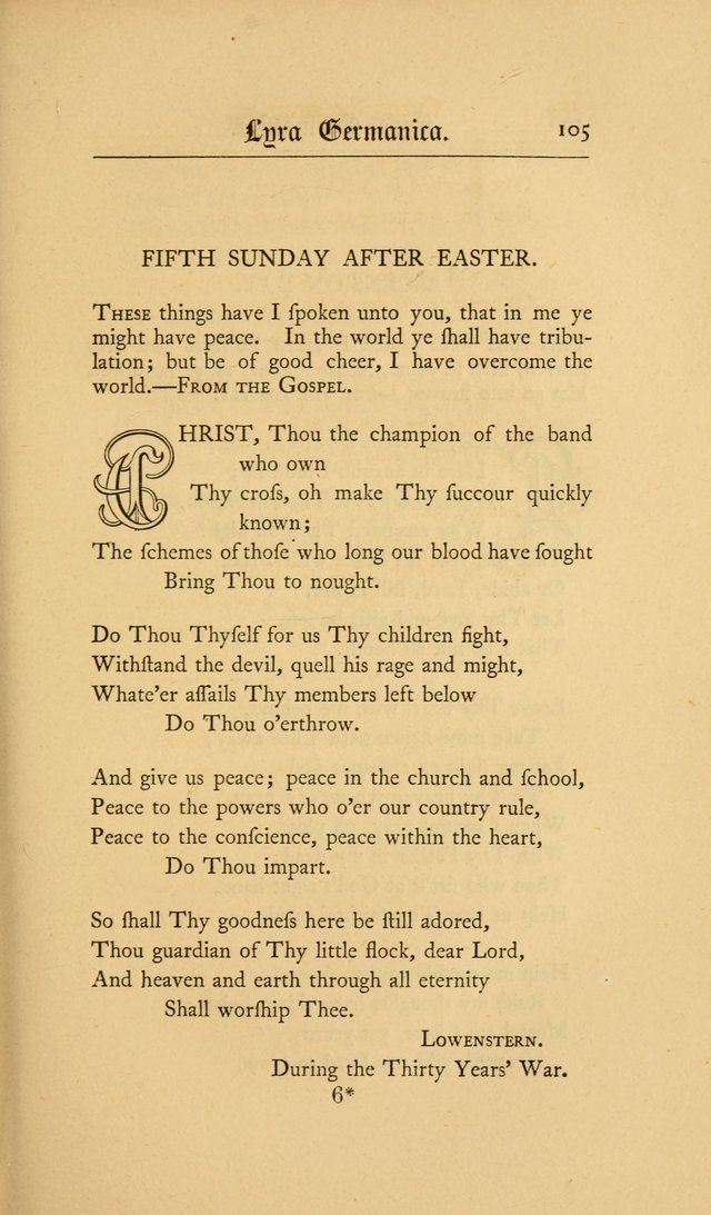 Lyra Germanica: hymns for the Sundays and chief festivals of the Christian year page 105