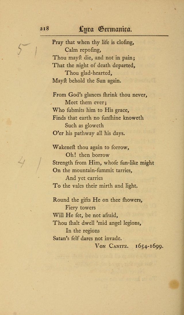 Lyra Germanica: hymns for the Sundays and chief festivals of the Christian year page 218