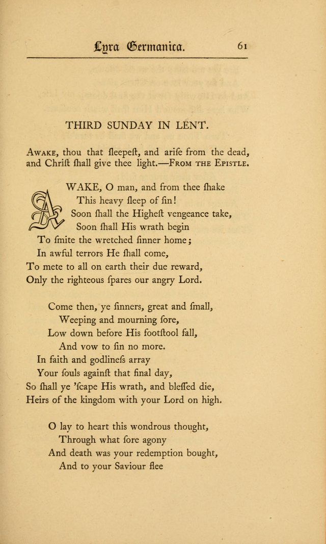 Lyra Germanica: hymns for the Sundays and chief festivals of the Christian year page 61