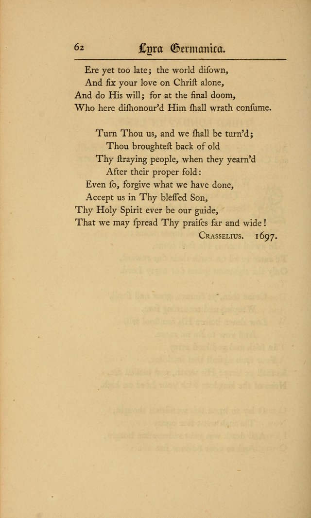 Lyra Germanica: hymns for the Sundays and chief festivals of the Christian year page 62