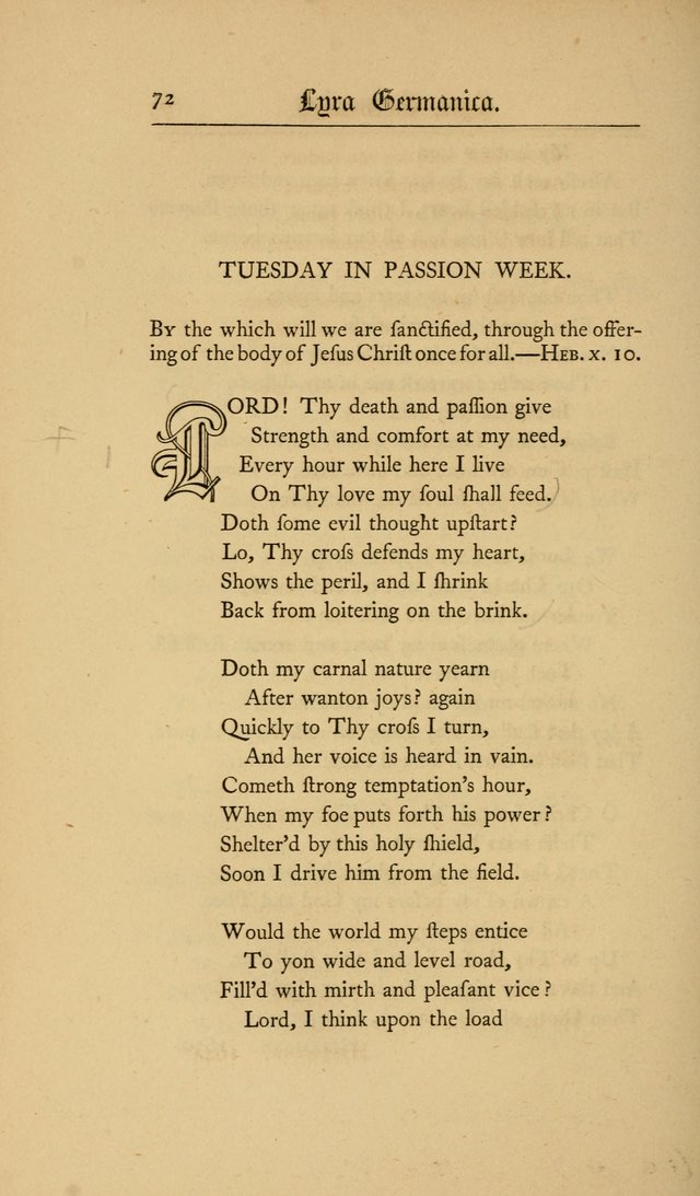 Lyra Germanica: hymns for the Sundays and chief festivals of the Christian year page 72