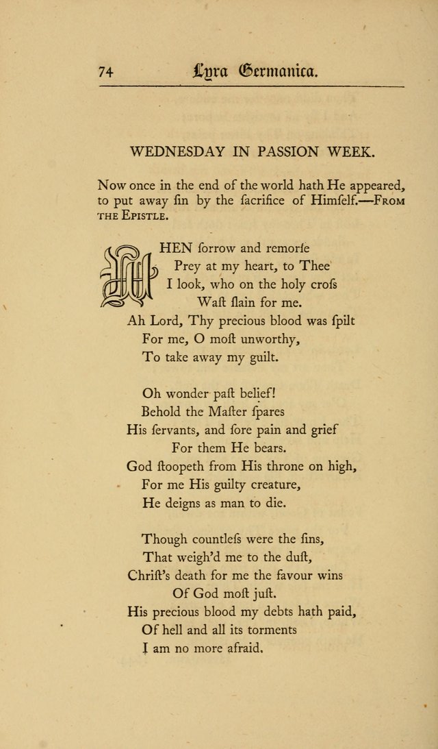 Lyra Germanica: hymns for the Sundays and chief festivals of the Christian year page 74