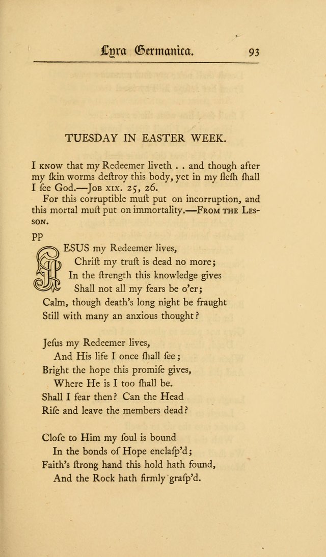 Lyra Germanica: hymns for the Sundays and chief festivals of the Christian year page 93