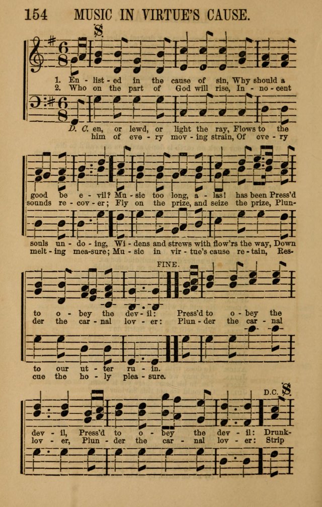 Linden Harp: a rare collection of popular melodies adapted to sacred and moral songs, original and selected. Illustrated. Also a manual of... page 154