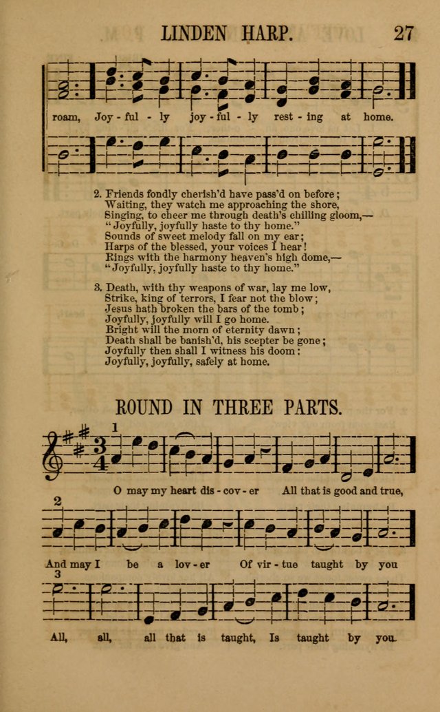 Linden Harp: a rare collection of popular melodies adapted to sacred and moral songs, original and selected. Illustrated. Also a manual of... page 27