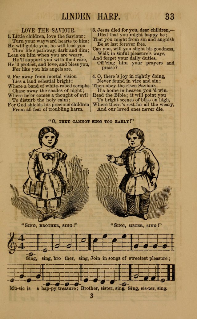 Linden Harp: a rare collection of popular melodies adapted to sacred and moral songs, original and selected. Illustrated. Also a manual of... page 33