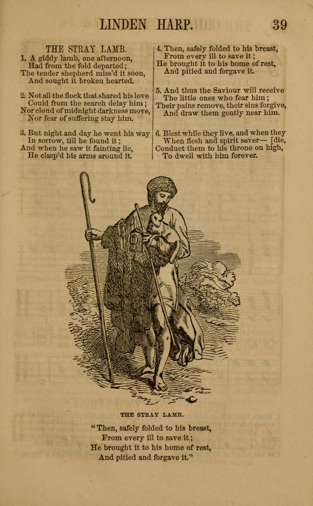 Linden Harp: a rare collection of popular melodies adapted to sacred and moral songs, original and selected. Illustrated. Also a manual of... page 39