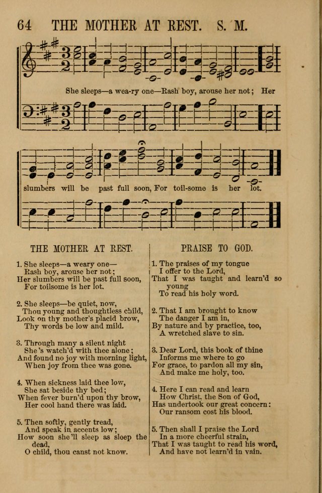 Linden Harp: a rare collection of popular melodies adapted to sacred and moral songs, original and selected. Illustrated. Also a manual of... page 64