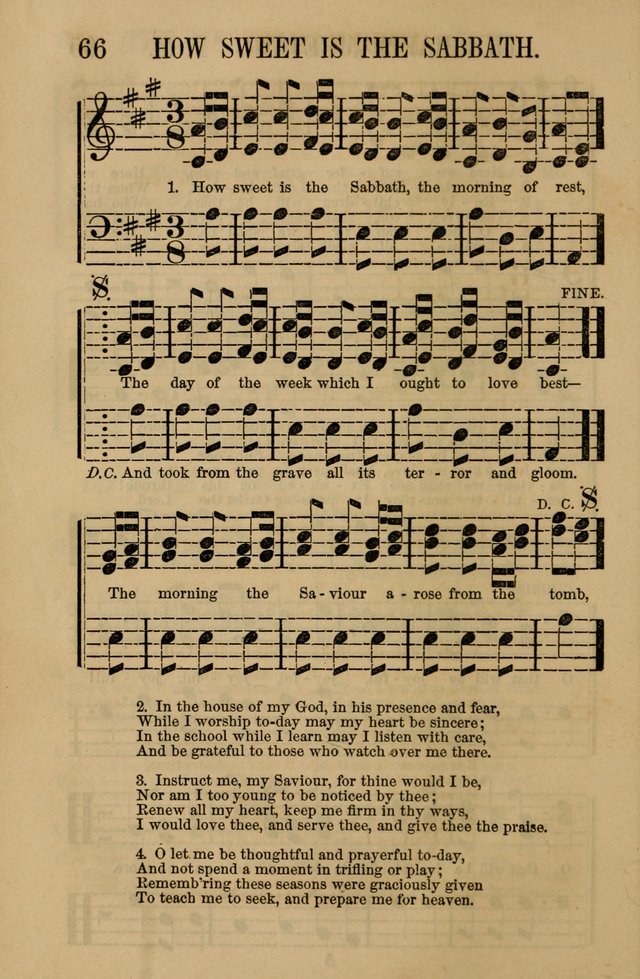 Linden Harp: a rare collection of popular melodies adapted to sacred and moral songs, original and selected. Illustrated. Also a manual of... page 66