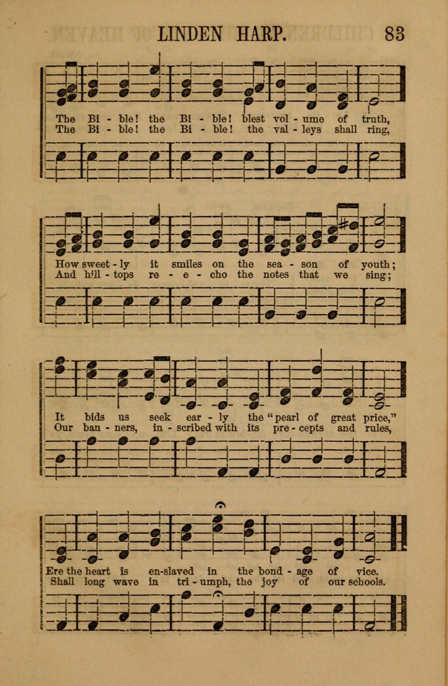 Linden Harp: a rare collection of popular melodies adapted to sacred and moral songs, original and selected. Illustrated. Also a manual of... page 83