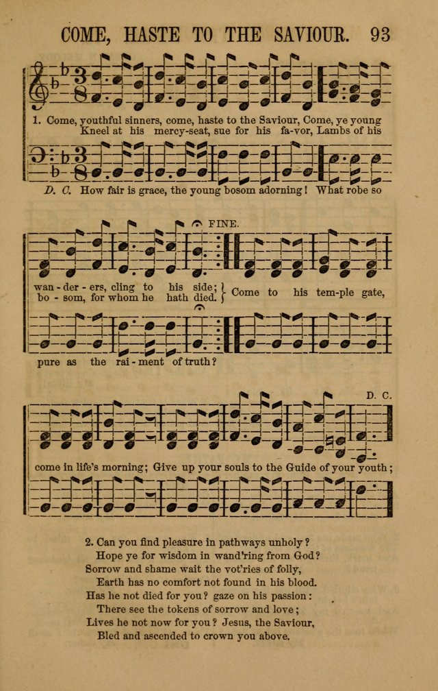 Linden Harp: a rare collection of popular melodies adapted to sacred and moral songs, original and selected. Illustrated. Also a manual of... page 93