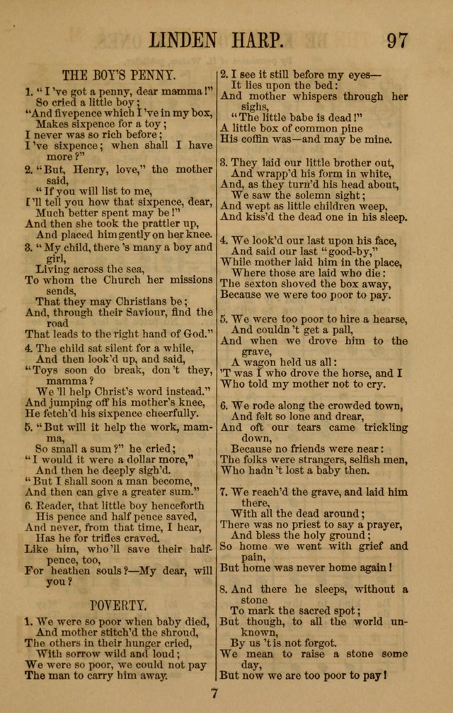Linden Harp: a rare collection of popular melodies adapted to sacred and moral songs, original and selected. Illustrated. Also a manual of... page 97
