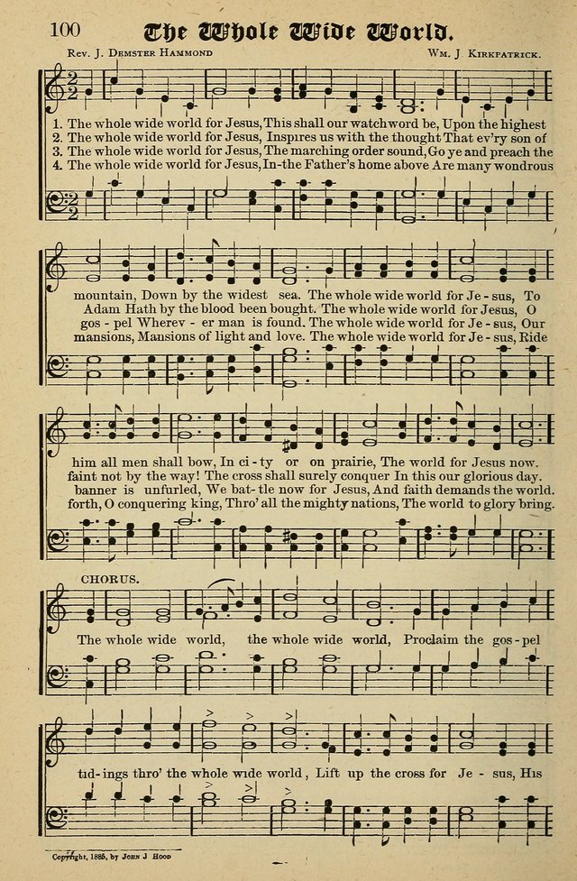 Living Hymns: for use in the Sabbath School, Christian Endeavor Meetings, the church & home page 100