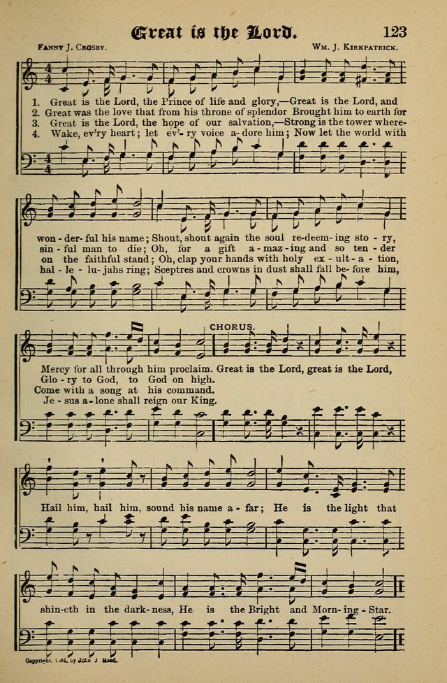 Living Hymns: for use in the Sabbath School, Christian Endeavor Meetings, the church & home page 123