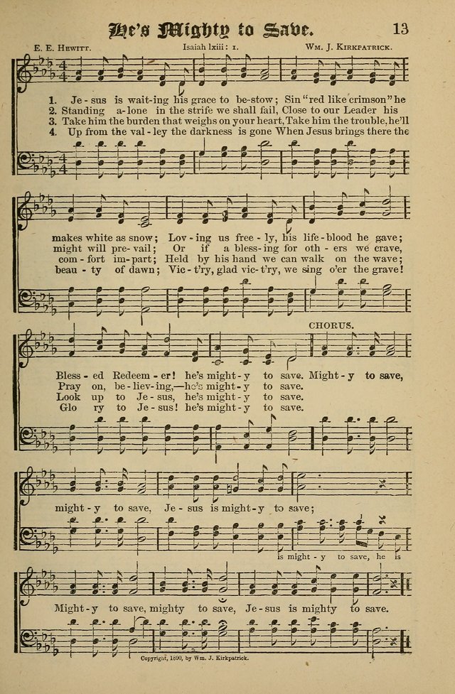 Living Hymns: for use in the Sabbath School, Christian Endeavor Meetings, the church & home page 13