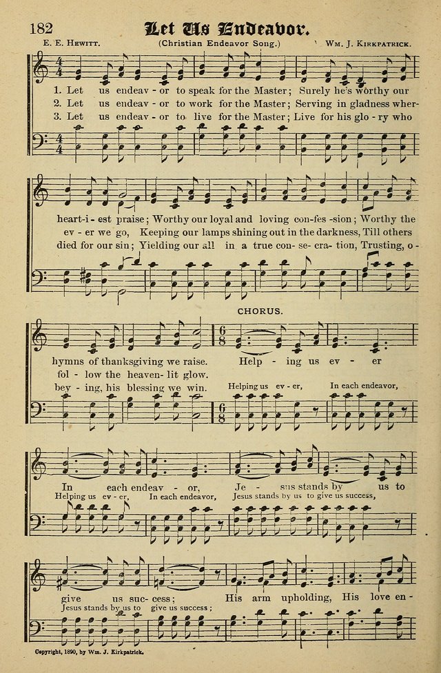 Living Hymns: for use in the Sabbath School, Christian Endeavor Meetings, the church & home page 182