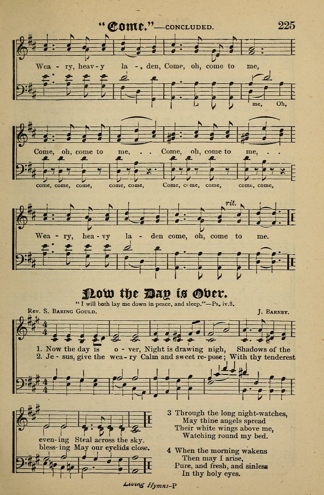 Living Hymns: for use in the Sabbath School, Christian Endeavor Meetings, the church & home page 225