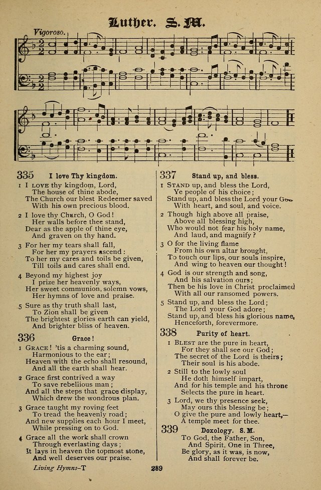 Living Hymns: for use in the Sabbath School, Christian Endeavor Meetings, the church & home page 289