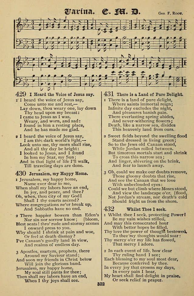 Living Hymns: for use in the Sabbath School, Christian Endeavor Meetings, the church & home page 322