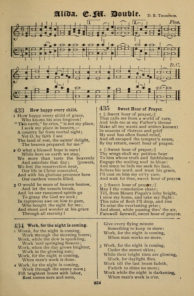 Living Hymns: for use in the Sabbath School, Christian Endeavor Meetings, the church & home page 323