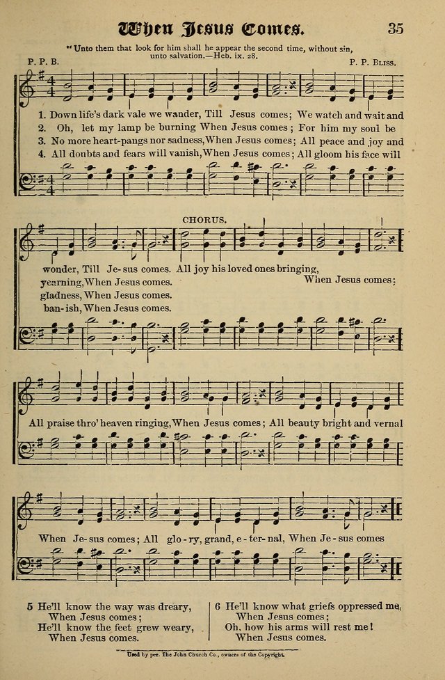 Living Hymns: for use in the Sabbath School, Christian Endeavor Meetings, the church & home page 35