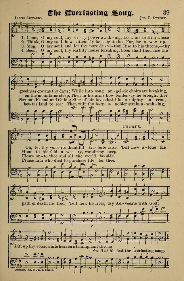 Living Hymns: for use in the Sabbath School, Christian Endeavor Meetings, the church & home page 39